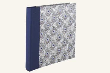 Elegantes Album "Pfau", blau, stilvolles Geschenk